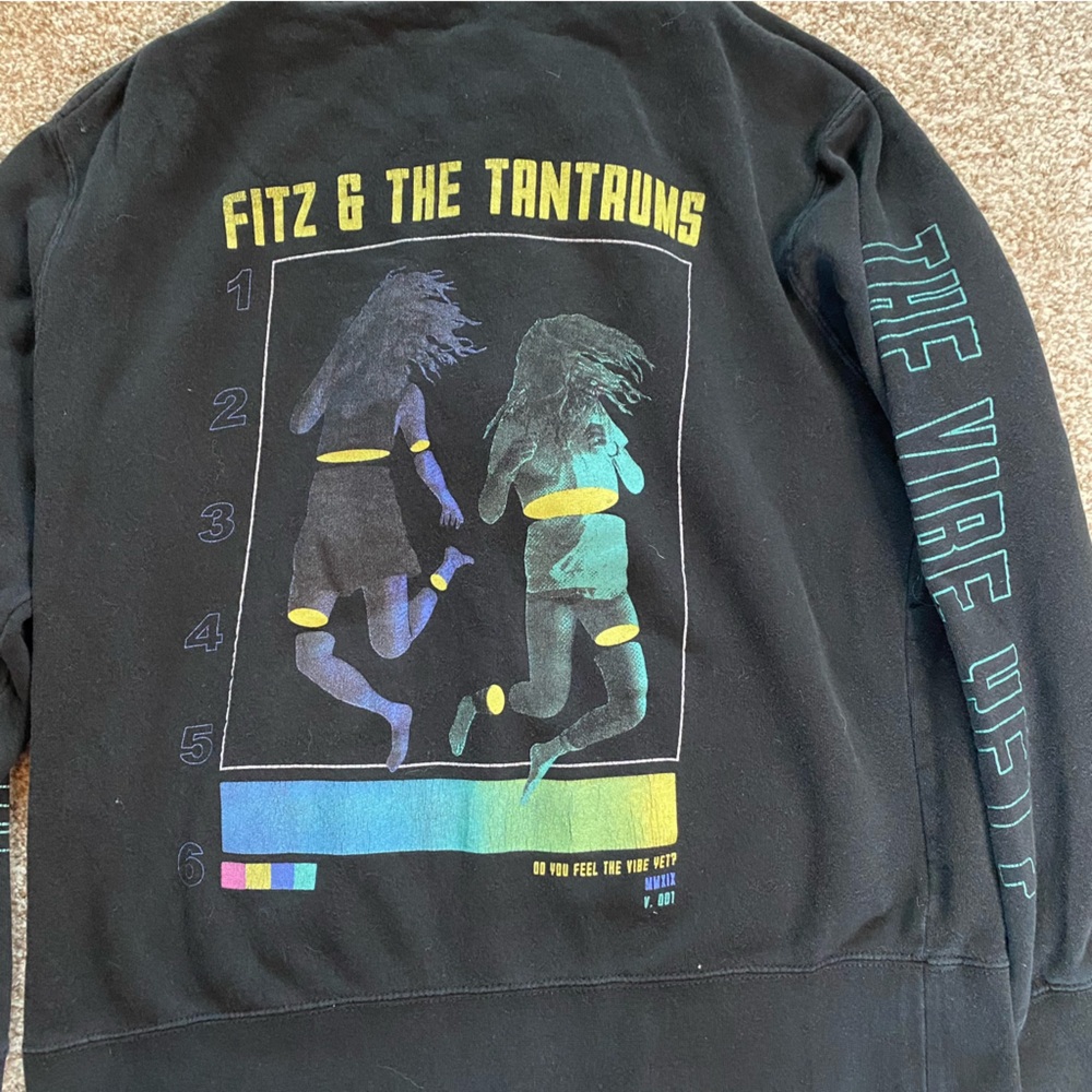Fitz & The Tantrums 2009 Tour Hoodie, Medium Black Zip Up Concert Band Merch GUC - Picture 4 of 12